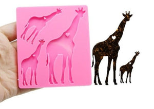 Giraffe family keychain mold for resin silicone