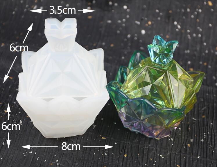 Box Resin Molds With Lids Jewelry Silicone Mold 3D Trinket Storage Epoxy  Resin