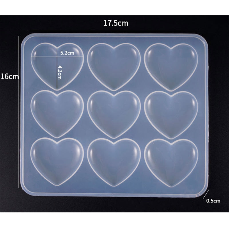 Love Heart Resin Mold, Love Resin Silicone Mould, Transparent