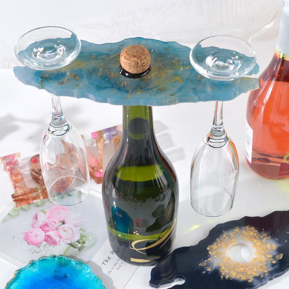 wine butler glass holder geode silicone resin mold mould