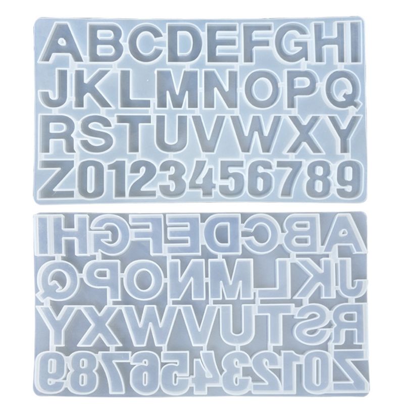 resin alphabet keychain letter number silicone mold