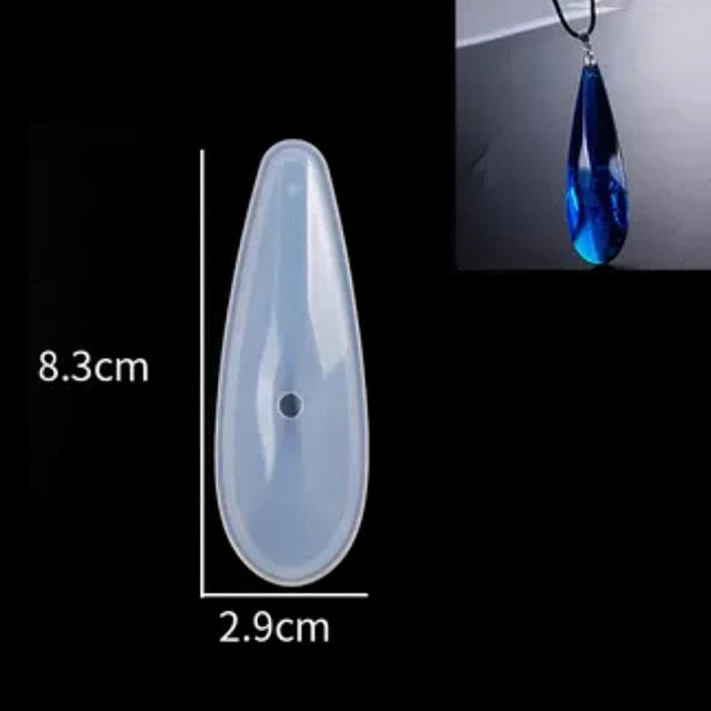 silicone pendant resin mold kit tear drop