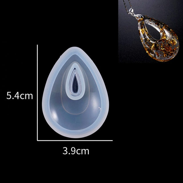 silicone pendant resin mold kit tear drop