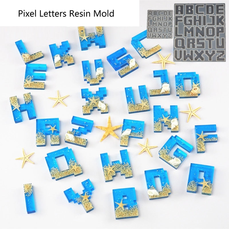 alphabet letters keychain resin jewelry silicone mold