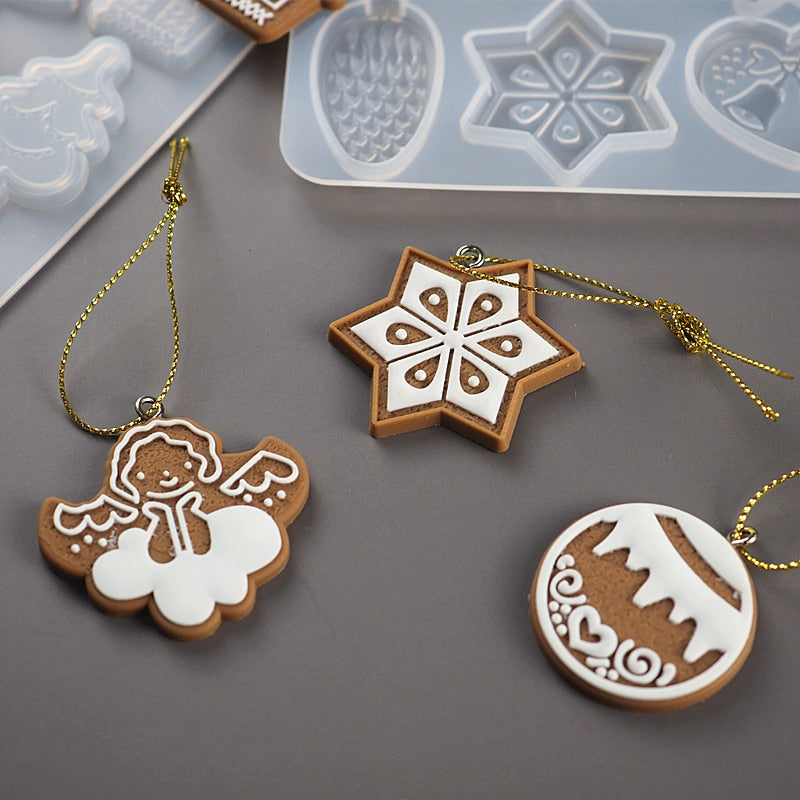 resin silicone Christmas keychain ornament mold