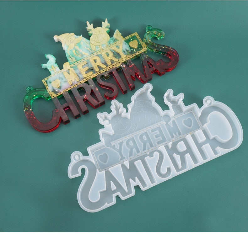 Merry Christmas Resin Mold, Holiday Collection