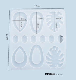 earring jewelry monstera resin silicone mold