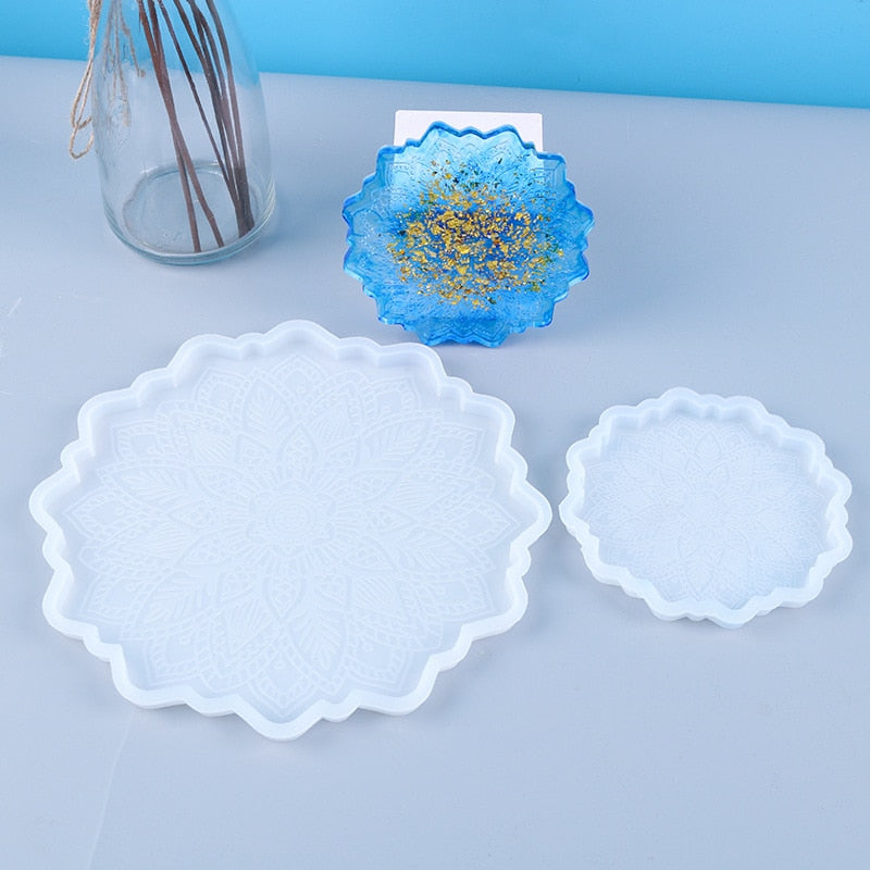 Sunflower resin mold silicone coaster