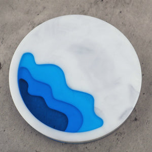 ocean wave landscape resin coaster tray mold