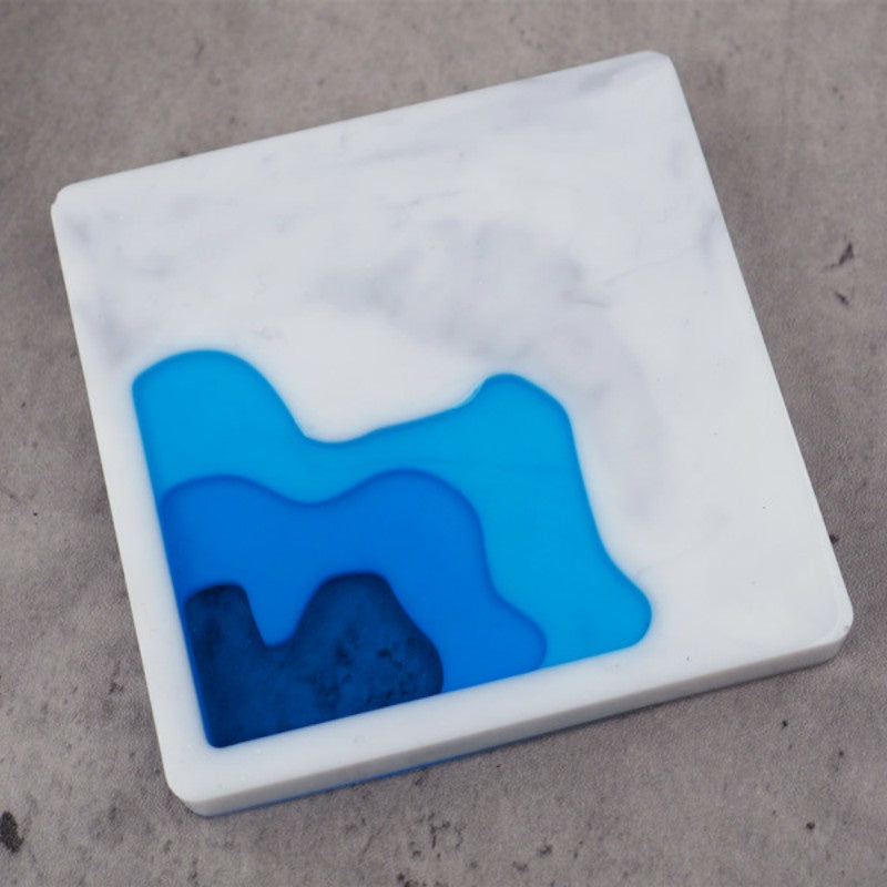 ocean wave landscape resin coaster tray mold