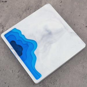 ocean wave landscape resin coaster tray mold