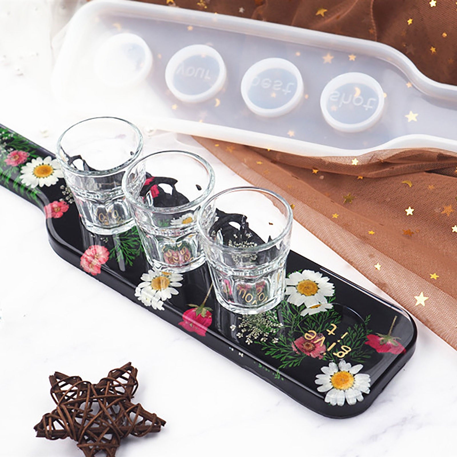 shot glass resin tray mold silicone