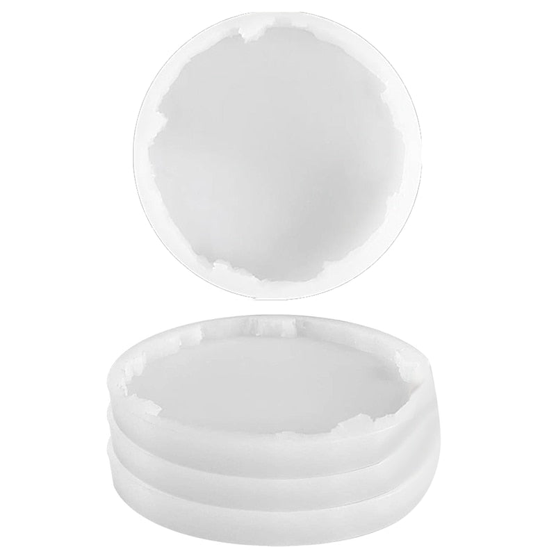 agate live edge round silicone resin mold 4 pieces