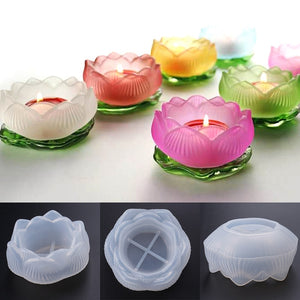 lotus tea light votive silicone resin mold