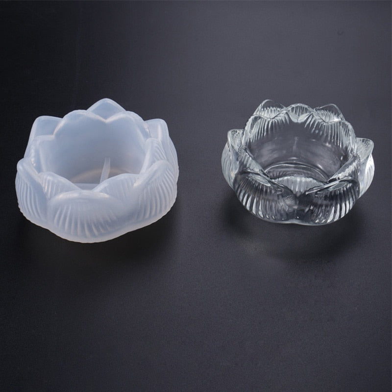 lotus tea light votive silicone resin mold