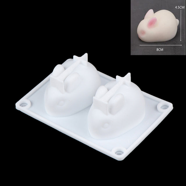 Easter 3D Bunny Rabbit Silicone Resin Mold