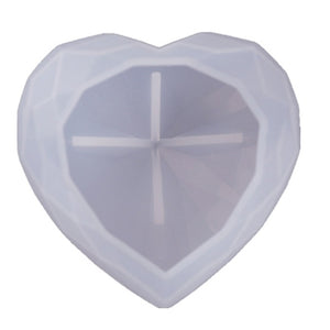 3d Diamond edge heart silicone resin mold paperweight