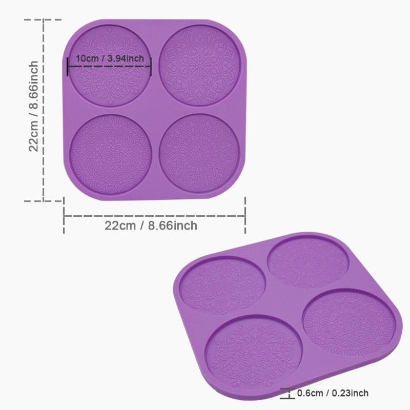 silicone coaster flower mold
