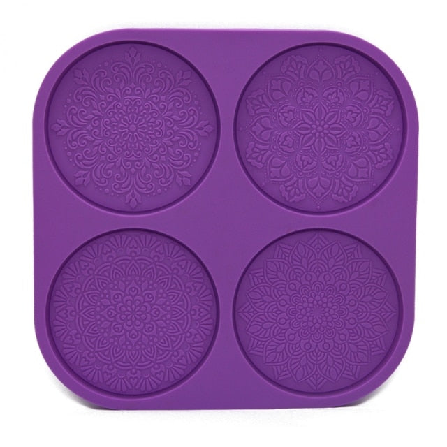 silicone coaster flower mold 