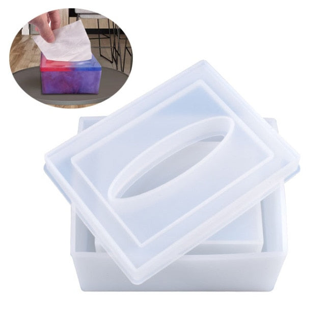 tissue box with opening silicone resin mold