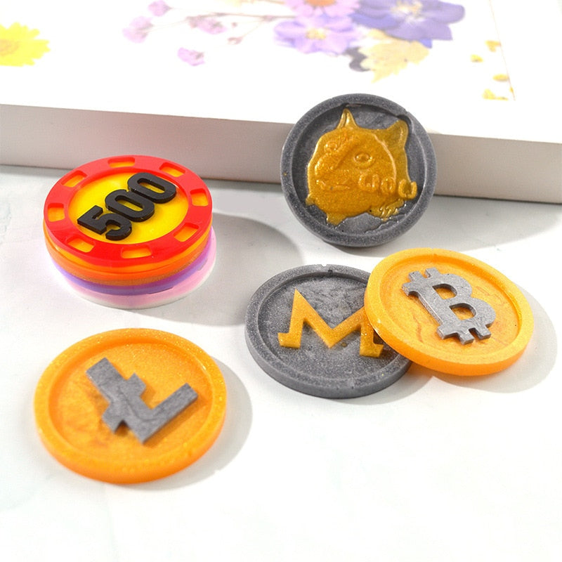 Cryptocurrency or Poker Chips Resin Mold