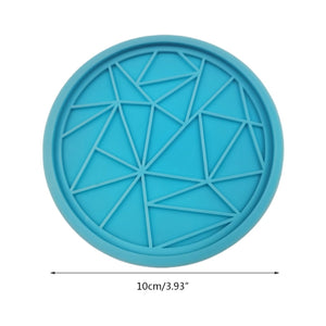 stained glass round silicone resin coaster mold