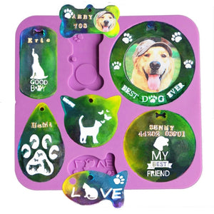Pet Dog or Cat Resin Mold Tags or Keychain