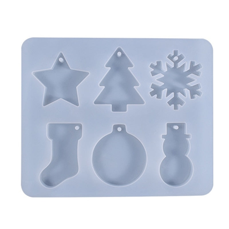 Christmas resin ornament keychain silicone mold