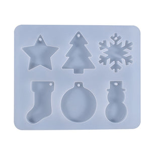 Christmas resin ornament keychain silicone mold