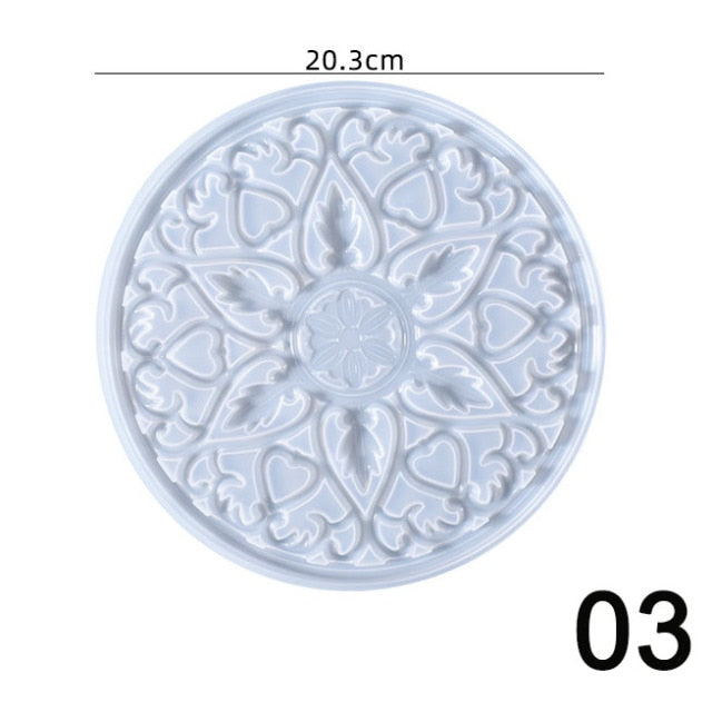 flower resin coaster mold round silicone
