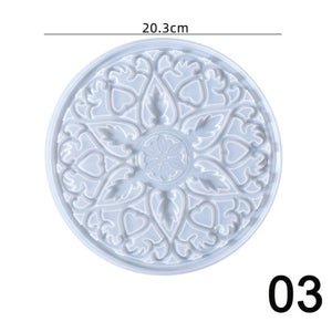 flower resin coaster mold round silicone