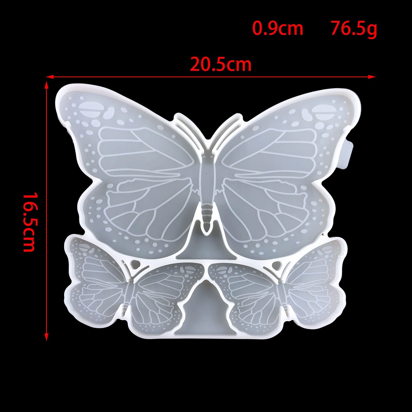butterfly silicone resin mold 3 piece etched mold