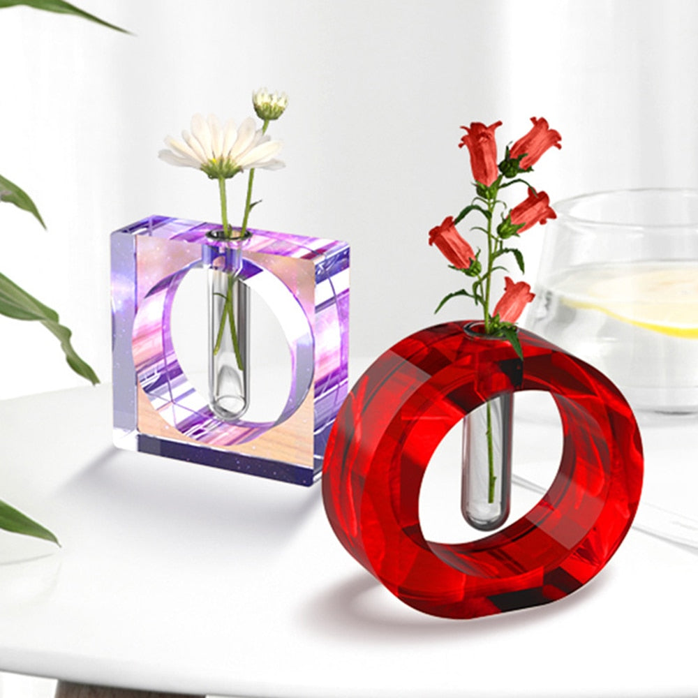 Test Tube Crystal Ring Flower Vase Silicone Resin Mold