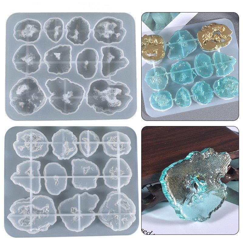 geode pendant silicone resin mold for jewelry