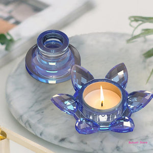 Lotus Tealight Candle Holder Pedestal Silicone Resin Mold Set