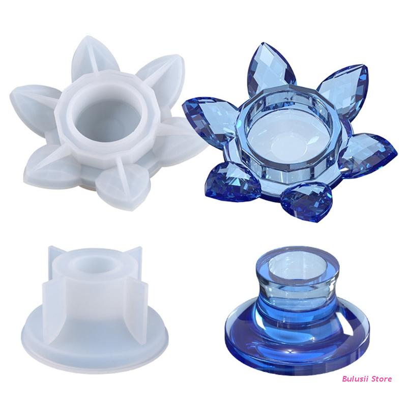 Lotus Tealight  Holder Pedestal Silicone Resin Mold Set