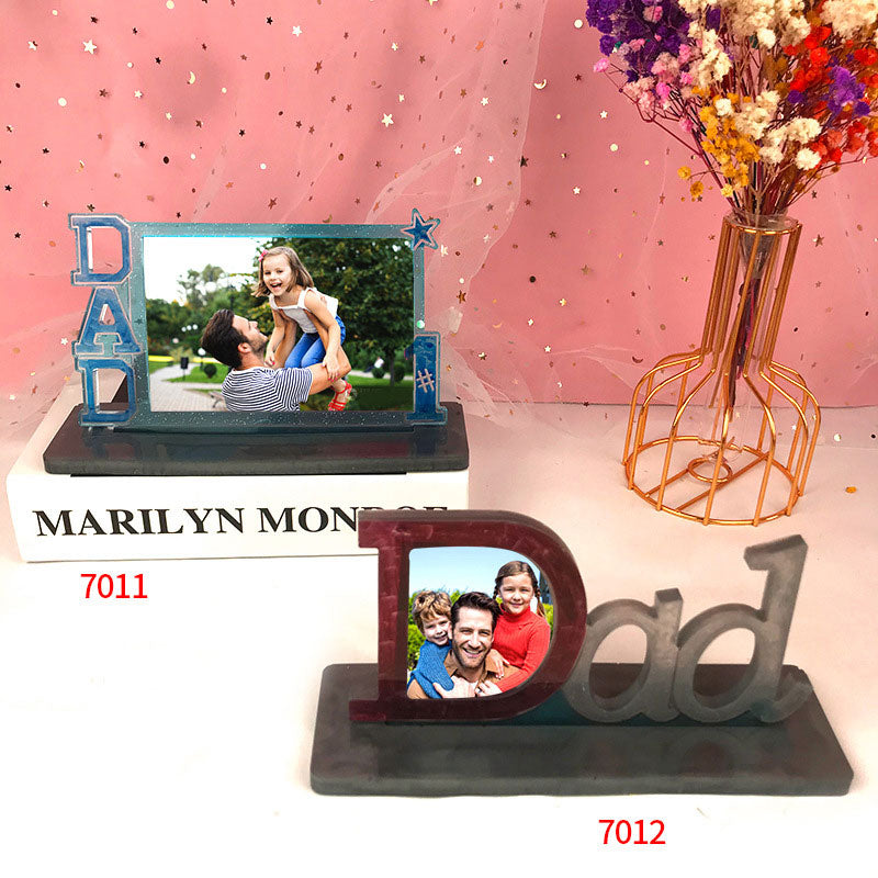 Dad Two Piece Silicone Resin Mold Photo Picture Frame