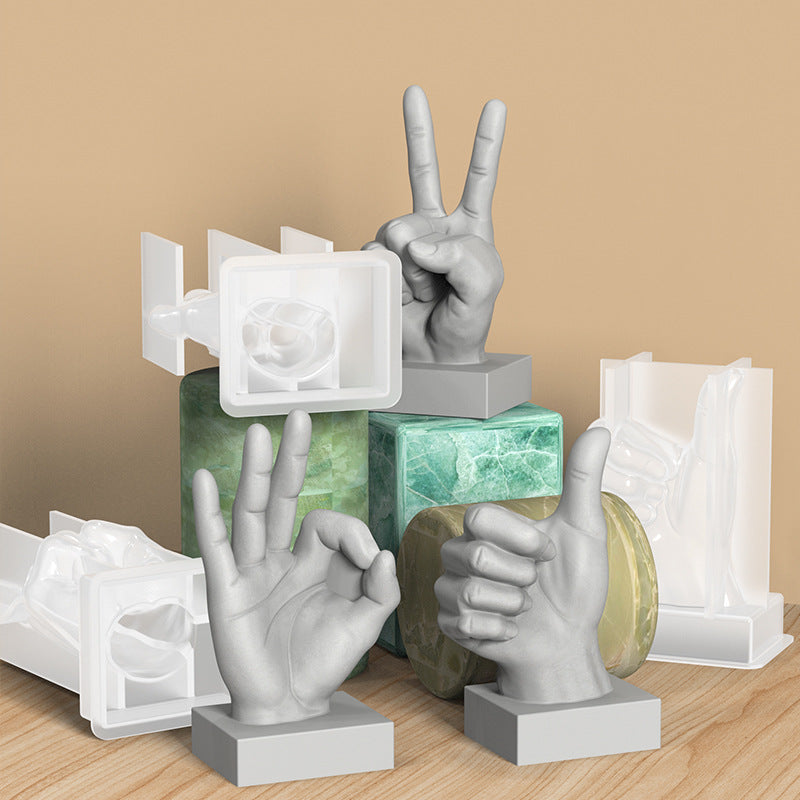 hand gesture candle silicone resin molds