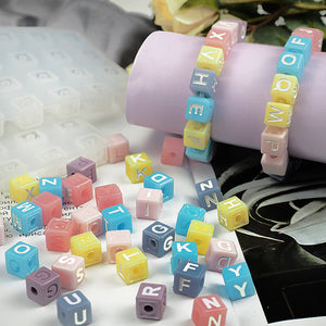 Resin Square Letter Bead Alphabet Silicone Mold