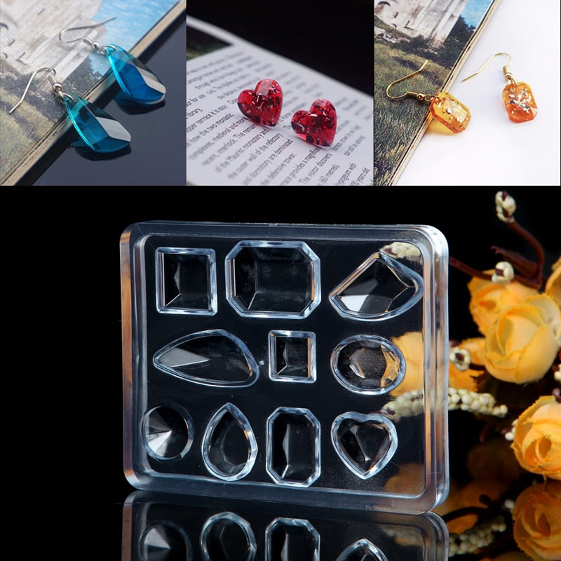 Geometric Earring Resin Molds Silicone Pendant Mould Epoxy Resin