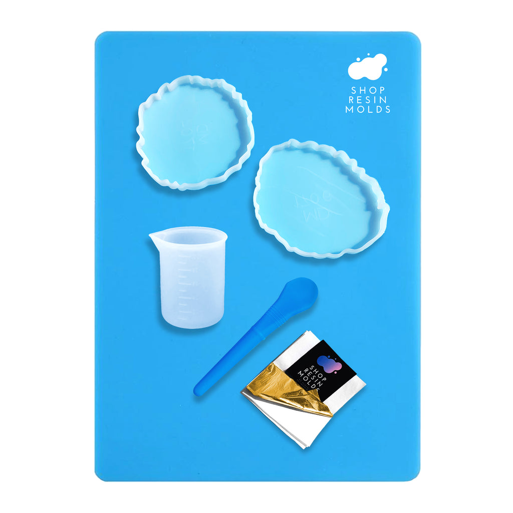beginner silicone resin mold kit with coasters