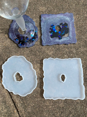 New Release Square or Oval Resin Geode Coaster Mold